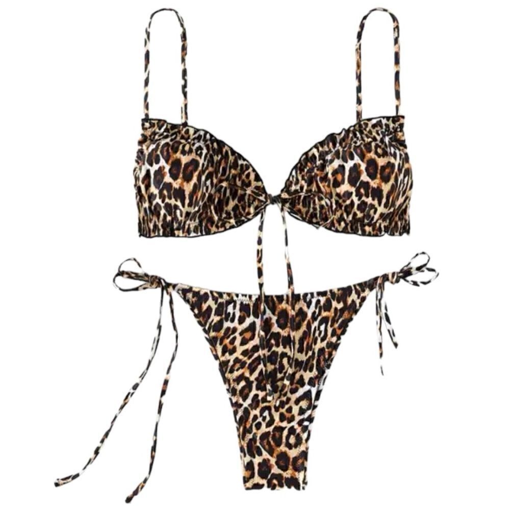 Leopard String Bikini Woman’s Size S